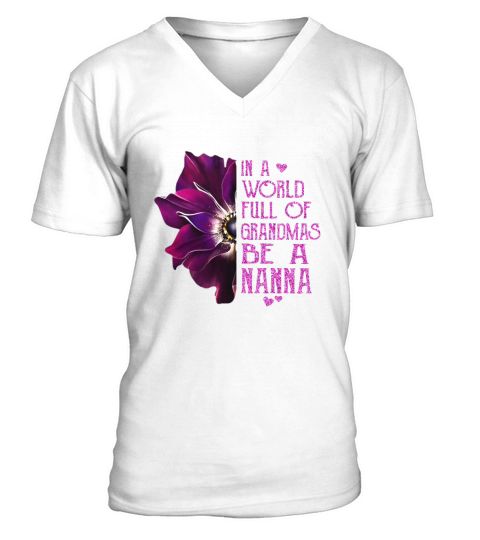 Anemone flower in a world full of grandmas be a Nanny shirt - Ladies Flowy Tank V-Neck T-shirt