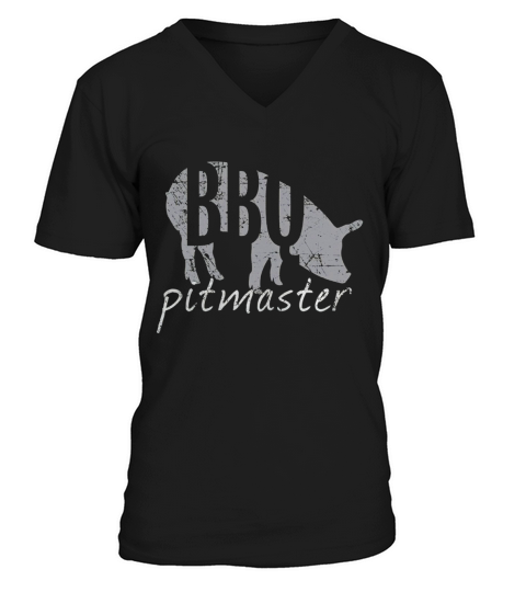 BBQ Pitmaster T Shirt, Pig Grilling Grill Father Day Gift V-Neck T-shirt