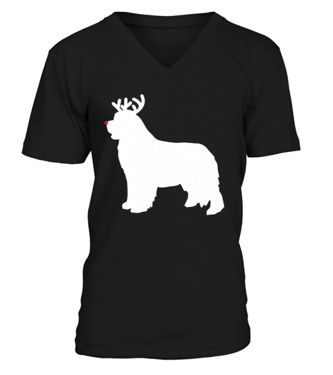 Merry Christmas Beautiful Newfoundland Reindeer Christmas Dog sweater V-Neck T-shirt