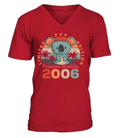 Birth Year 2006 Birthday Gift Koala Bear Koalas V-Neck T-shirt