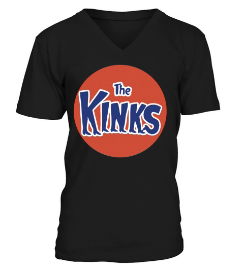 Crystal-Mens-The-Kinks-Orange-Button-Organic-Cotton-Design-T-Shirt V-Neck T-shirt