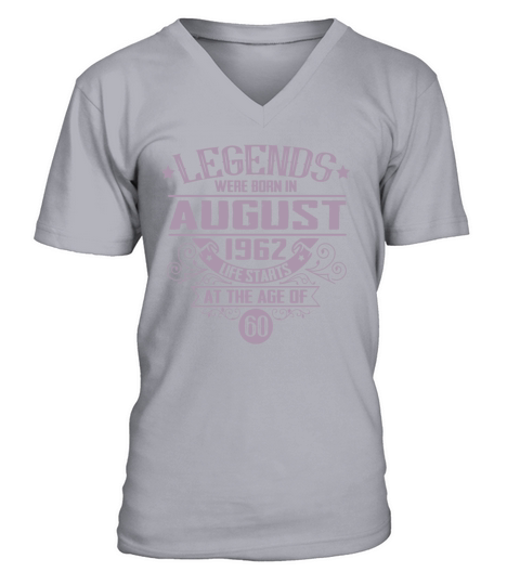 Funny Sayings August Birthday 1962 Vintage V-Neck T-shirt