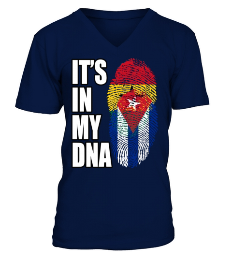 Ghanaian And Cuban Mix Heritage DNA Flag V-Neck T-shirt
