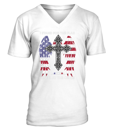 I stand for the flag i kneel for the cross V-Neck T-shirt