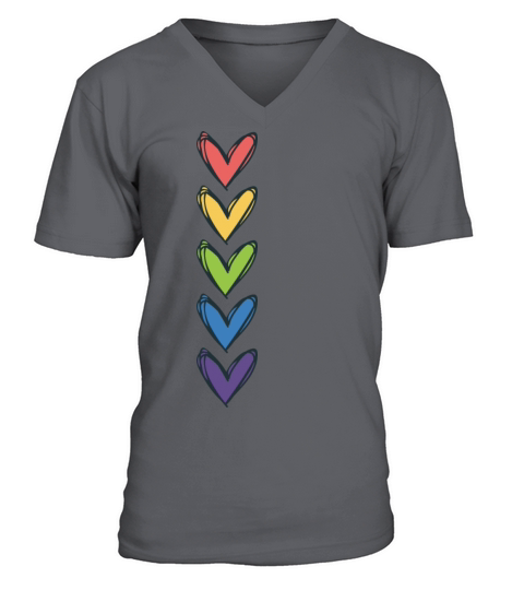 Lgbtq Herzen Rainbow Queer Gay Pride Month Design V-Neck T-shirt
