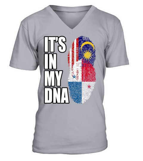 Malaysian And Panamanian Mix Heritage DNA Flag V-Neck T-shirt