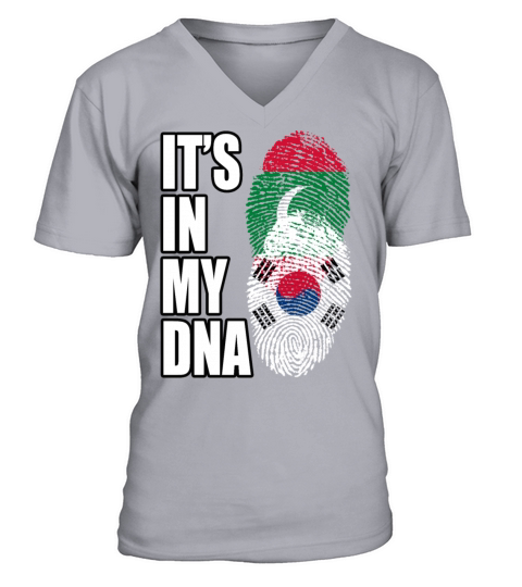 Maldivian And South Korean Mix Heritage DNA Flag V-Neck T-shirt