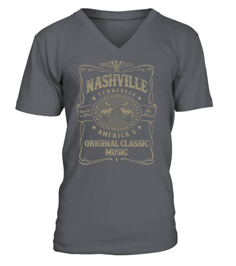 Nashville Music City Usa Vintage V-Neck T-shirt