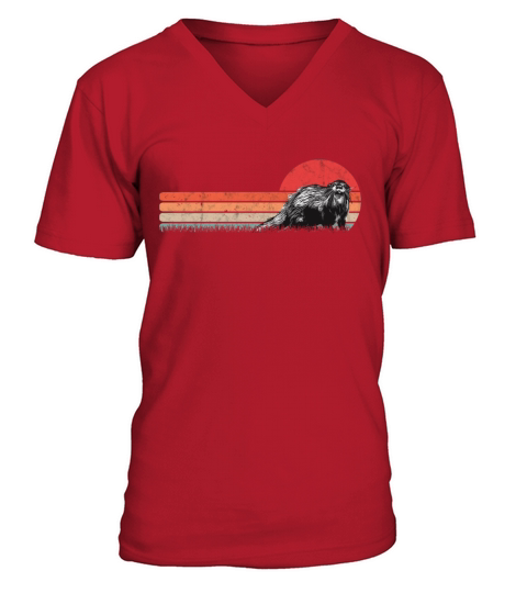 Otter Retro Vintage Sea V-Neck T-shirt