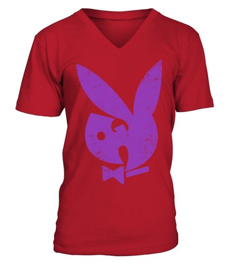 rabbit wutang purple V-Neck T-shirt