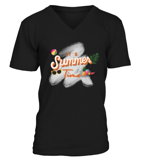 Sunshine Summer atmosphere Beach with palm trees R V-Neck T-shirt