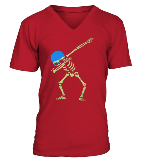 SWIMMING SKELETON DABBING V-Neck T-shirt