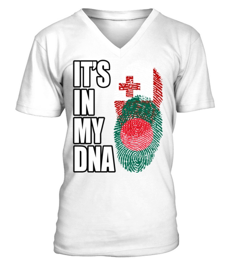 Tongan And Bangladeshi Mix Heritage DNA Flag V-Neck T-shirt