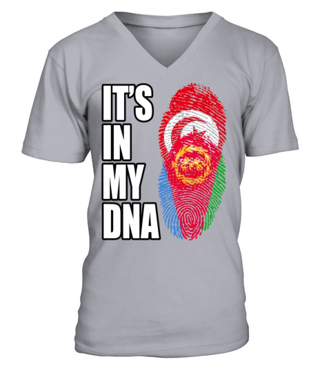 Tunisian And Eritrean Mix Heritage DNA Flag V-Neck T-shirt