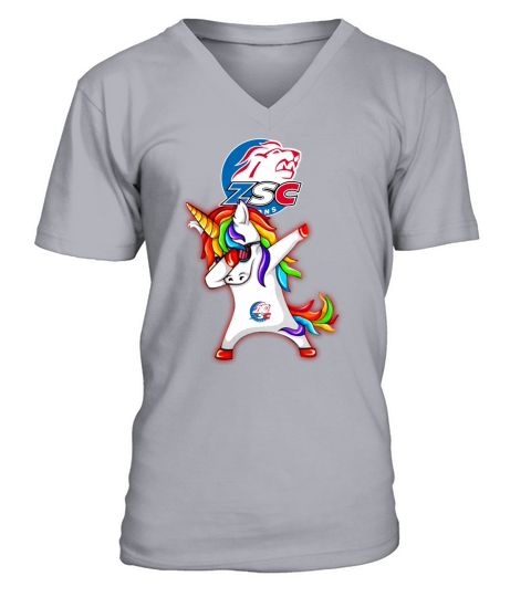 Unicorn dabbing and ZSC lions V-Neck T-shirt