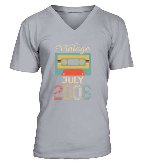 Vintage July 2006 16th Birthday 16 Year Gift V-Neck T-shirt