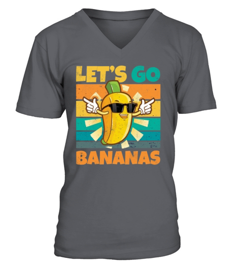 Vintage Lets Bananas Funny Banana V-Neck T-shirt