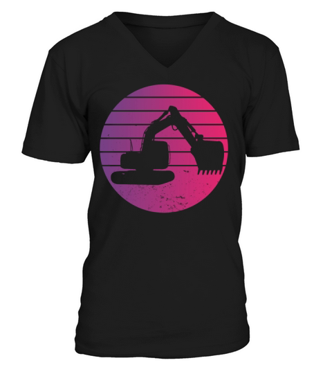 Vintage Retro Excavator V-Neck T-shirt