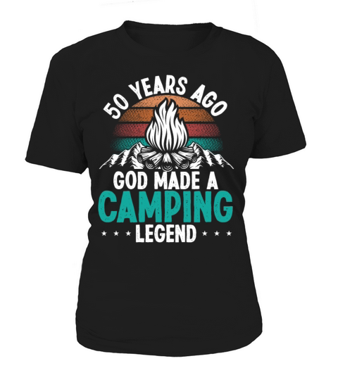50 Birthday Camping Vintage Mountains 50 Year Old Women's T-Shirt