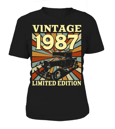 Classic And Old Car 1987 Vintage 35th Birthday Women's T-Shirt