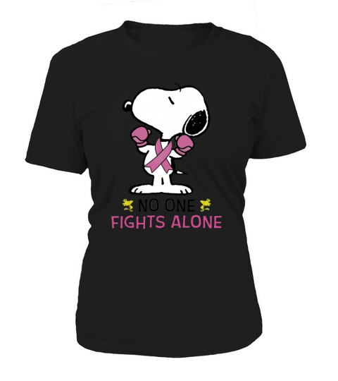 Snoopy no one fights alone Breast Cancer Awareness shirt Women's T-Shirt