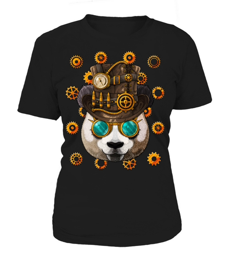 Steampunk Panda Medieval Victorian Steam Powered A Women's T-Shirt