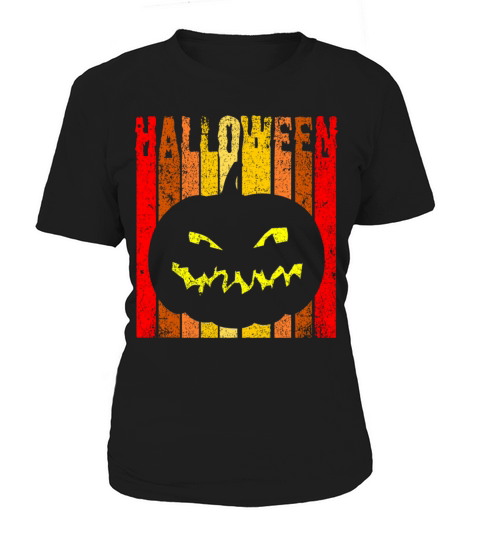 Vintage Halloween Vertical Sunset Pumpkin Women's T-Shirt