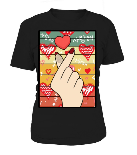 Vintage Heart Hand Symbol Korean Fans Women's T-Shirt