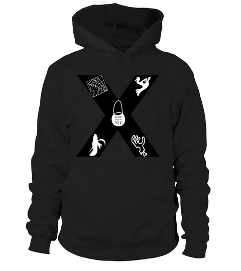 Halloween Alphabets Numbers Clipart X Hoodie Unisex