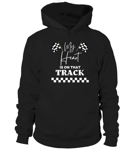Vintage Cute My Heart Is On That Track Drag Racing Hoodie Unisex