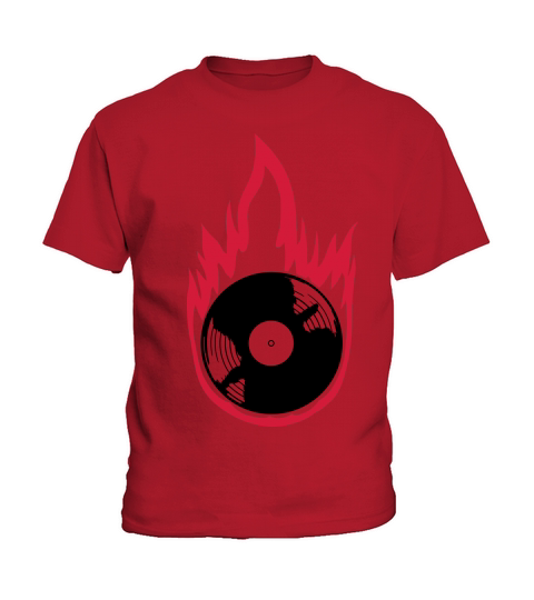 fire vinyl record music Kids T-Shirt