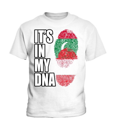 Maldivian And Austrian Mix Heritage DNA Flag Kids T-Shirt