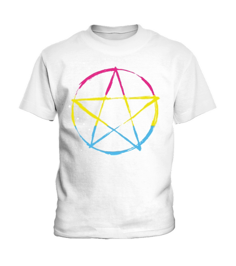 Pansexual Pentagram Pan Ally Wiccan Religion Pride Kids T-Shirt