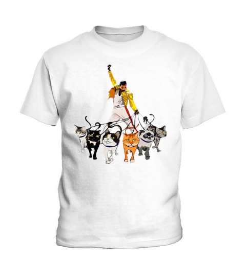 The Singer Freddie Mercury With His Cats Kids T-Shirt
