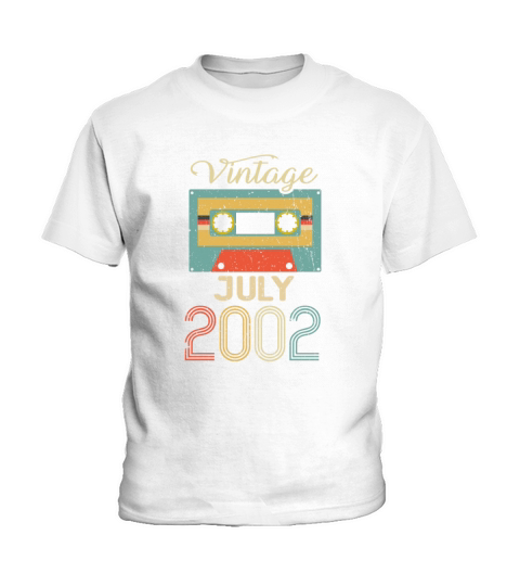 Vintage July 2002 20th Birthday 20 Year Gift Kids T-Shirt