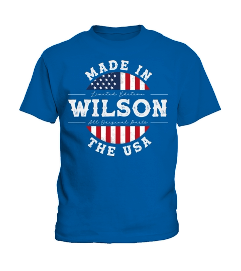 Wilson Name Patriotic American Made in The USA Kids T-Shirt