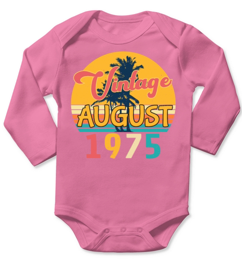 1975 August Vintage Long Sleeve Baby One-Piece