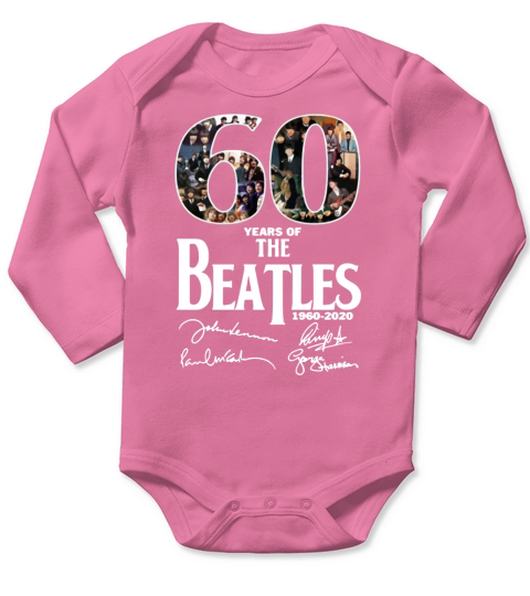 60 Years Of The Beatles 1960-2020 Signature shirt Long Sleeve Baby One-Piece