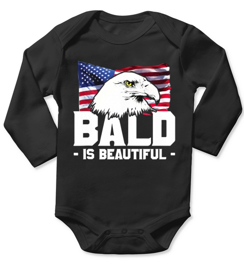 Bald Is Beautiful Patriotic American Eagle shirt - Unisex Long Sleeve Long Sleeve Baby One-Piece