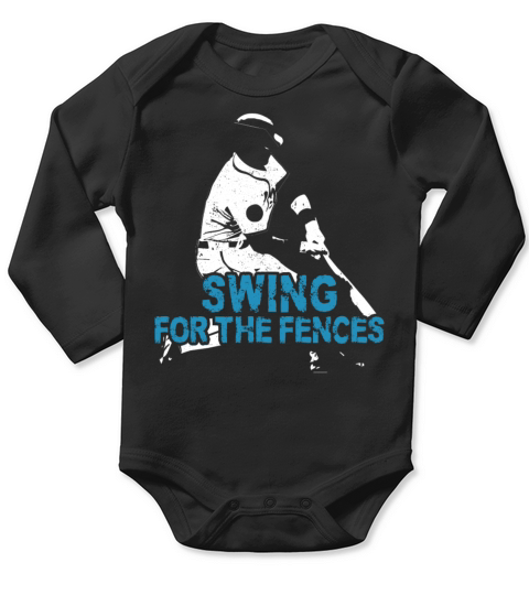 Baseball Fan Vintage Batter Swing Long Sleeve Baby One-Piece