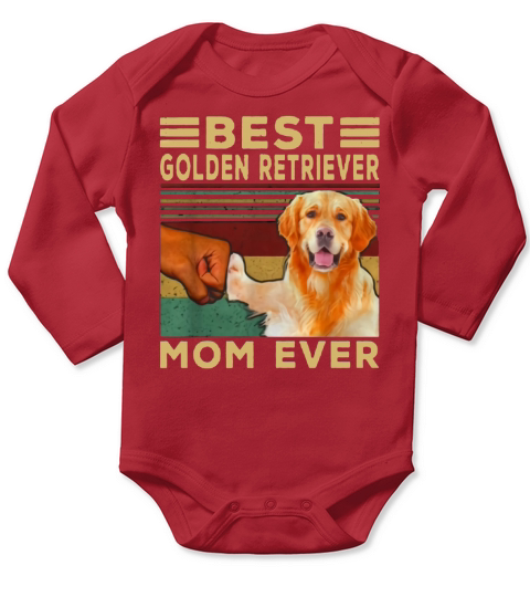 Best Golden Retriever Mom ever vintage shirt Long Sleeve Baby One-Piece