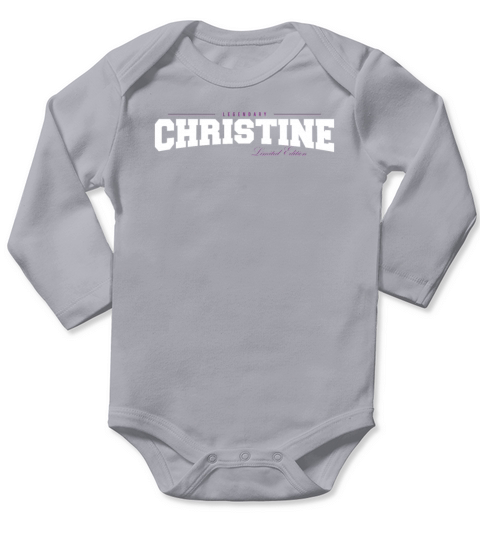 Christine Name Limited Edition Funny Retro Vintage Long Sleeve Baby One-Piece