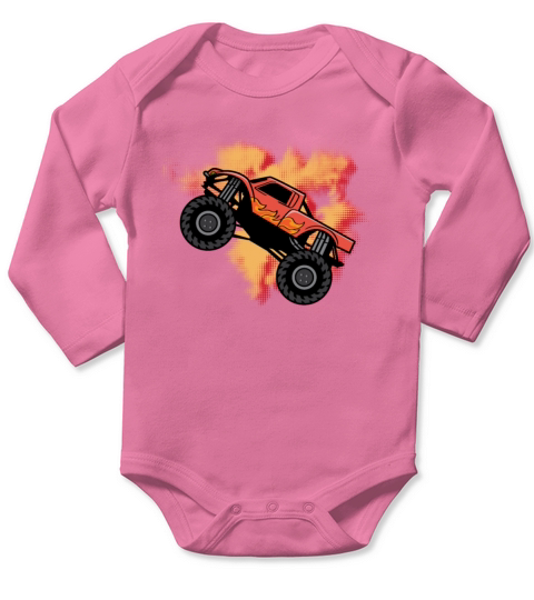 Classic Monster Truck Sports Person Gift Long Sleeve Baby One-Piece