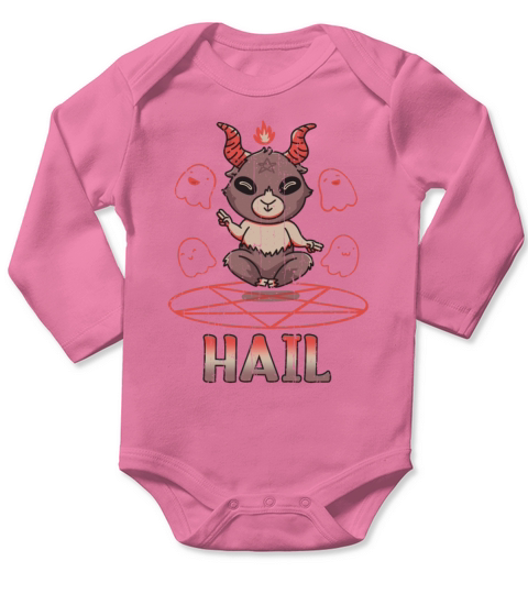 Cute Baphomet Devil Tarot Occult Hail Gothic Long Sleeve Baby One-Piece