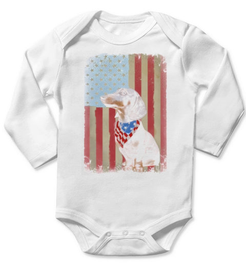 Dachshund flag US 4th Of July shirt Long Sleeve Baby One-Piece