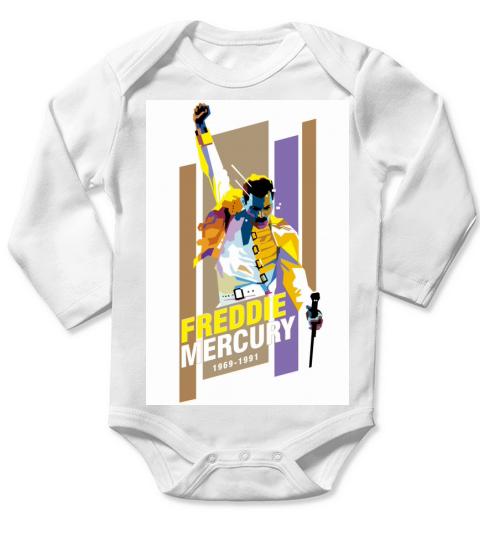 FREDDIE MERCURY Long Sleeve Baby One-Piece
