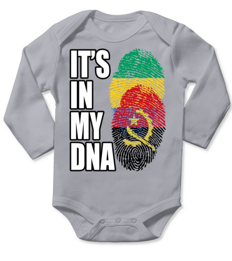 Gambian And Angolan Mix Heritage DNA Flag Long Sleeve Baby One-Piece