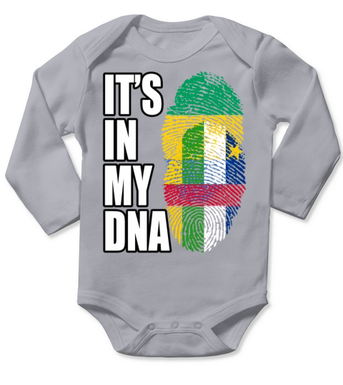 Gambian And Central African Mix Heritage DNA Flag Long Sleeve Baby One-Piece
