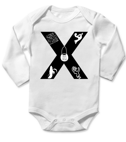 Halloween Alphabets Numbers Clipart X Long Sleeve Baby One-Piece