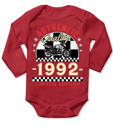 Happy 30th Birthday Biker 30 Years Old Vintage Long Sleeve Baby One-Piece